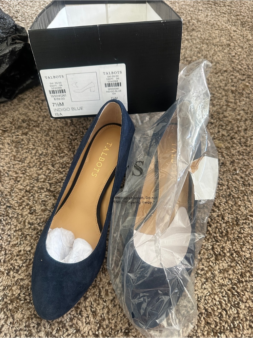Talbots Navy Suede Women's Ballet Flats